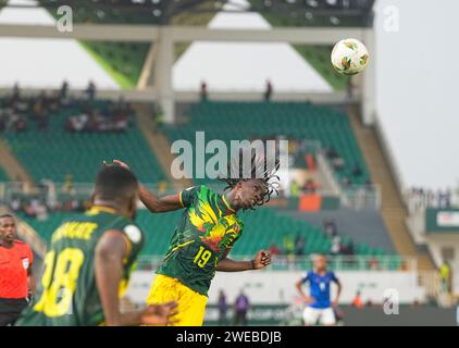 24. Januar 2024: Fousseni Diabate (Mali) // bei einem Spiel der Gruppe E des Afrikanischen Cup of Nations, Namibia gegen Mali, im Stade Laurent Pokou, San Pedro, Elfenbeinküste. Kim Price/CSM (Credit Image: © Kim Price/Cal Sport Media) Stockfoto