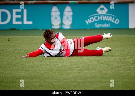 KÖLN, 24. JANUAR 2024: Justin Diehl, Praxis 1. FC Köln in Geissbockheim Stockfoto