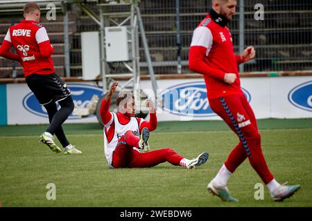 KÖLN, 24. JANUAR 2024: Justin Diehl, Praxis 1. FC Köln in Geissbockheim Stockfoto