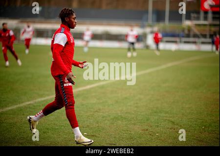 KÖLN, 24. JANUAR 2024: Justin Diehl, Praxis 1. FC Köln in Geissbockheim Stockfoto