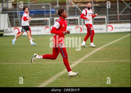 KÖLN, 24. JANUAR 2024: Justin Diehl, Praxis 1. FC Köln in Geissbockheim Stockfoto