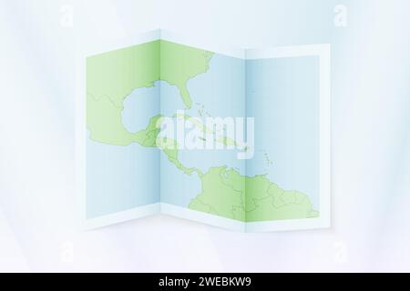 Jamaika-Karte, gefaltetes Papier mit Jamaika-Karte. Vektorabbildung. Stock Vektor