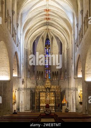 Innenraum des Basílica de Sant Feliu Stockfoto