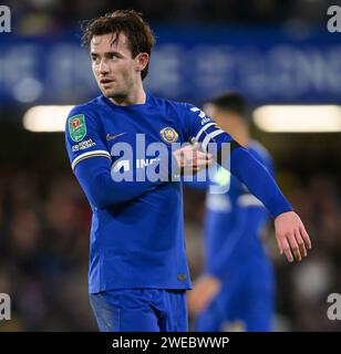 23. Januar 2024: Chelsea gegen Middlesbrough – Halbfinale des EFL Cup – Stamford Bridge. Chelsea's Ben Chilwell in Aktion. Bild : Mark Pain / Alamy Live News Stockfoto