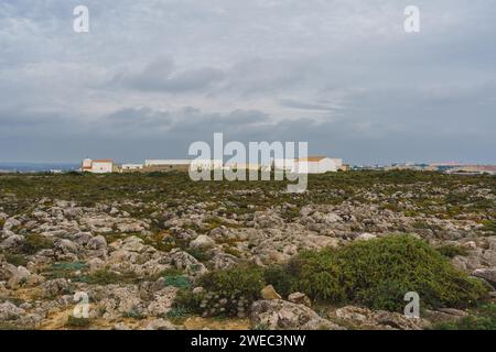 Sagres war die historische Festung, die auf Portugiesisch Fortaleza de Sagres genannt wird. Stockfoto