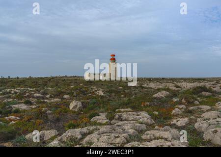 Sagres war die historische Festung, die auf Portugiesisch Fortaleza de Sagres genannt wird. Stockfoto