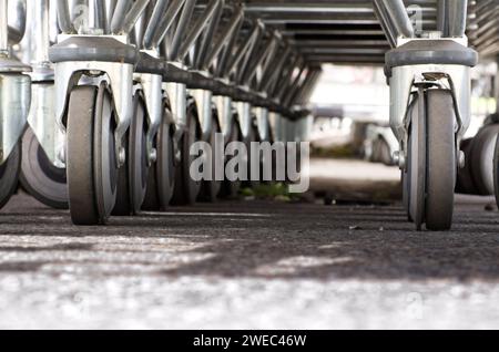 Shopping Carts Wheel Stockfoto