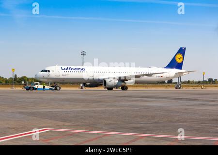 Boryspil, Ukraine - 10. September 2019: Flugzeug Airbus A321 der Lufthansa im Boryspil International Airport Stockfoto