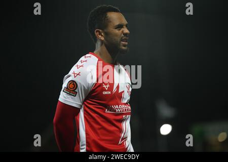 Kidderminster Harriers' Ashley Hemmings während des Spiels der Vanarama National League zwischen Hartlepool United und Kidderminster Harriers im Victoria Park, Hartlepool am Dienstag, den 23. Januar 2024. (Foto: Mark Fletcher | MI News) Credit: MI News & Sport /Alamy Live News Stockfoto