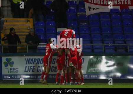 Kidderminster Harriers' Ashley Hemmings während des Spiels der Vanarama National League zwischen Hartlepool United und Kidderminster Harriers im Victoria Park, Hartlepool am Dienstag, den 23. Januar 2024. (Foto: Mark Fletcher | MI News) Credit: MI News & Sport /Alamy Live News Stockfoto