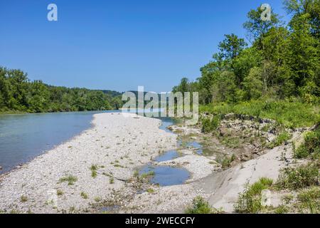 Salzach bei Tittmoning, Deutschland, Bayern Stockfoto