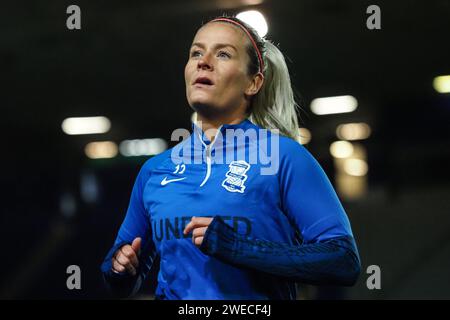 Birmingham, Großbritannien. Januar 2024. Birmingham, England, 24. Januar 2024: Lily Agg (12 Birmingham) wärmt sich während des FA Womens Continental League Cup-Spiels zwischen Birmingham City und West Ham in St Andrews in Birmingham, England (Natalie Mincher/SPP) auf. /Alamy Live News Stockfoto