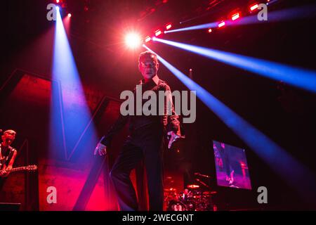 24. Januar 2024: Dave Gahan und Martin Gore von der britischen Elektronikband â€˜Depeche Modeâ€™ führen 2024 eine ausverkaufte Show in der Utility Arena in Birmingham auf (Foto: © Myles Wright/ZUMA Press Wire). Nicht für kommerzielle ZWECKE! Stockfoto