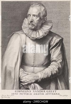 Porträt von Cornelis van der Geest, Paulus Pontius, nach Anthony van Dyck, 1616–1657 Druck Antwerpener Papierstich Stockfoto