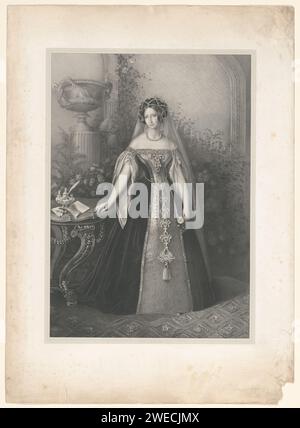 Porträt von Anna Paulowna Romanowa, Königin der Niederlande, S. Rosenthal, 1846–1863 gedruckt das Haager Papier. Historische Personen - BB - Frau Stockfoto