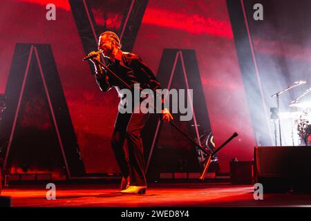 24. Januar 2024: Dave Gahan von der britischen Elektronikband Depeche Mode führt 2024 in der Utility Arena in Birmingham eine ausverkaufte Show auf (Credit Image: © Myles Wright/ZUMA Press Wire). Nicht für kommerzielle ZWECKE! Stockfoto