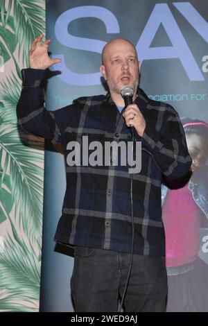 New York City. Januar 2024. New York, USA, 22. Januar 2024 - Gast beim 10. Jährlichen Paul Rudd Celebrity Bowling Benefit für SAY Today in New York City. Quelle: Nur für redaktionelle Verwendung von Giada Papini Rampelotto/EuropaNewswire. Nicht für kommerzielle ZWECKE!/dpa/Alamy Live News Stockfoto