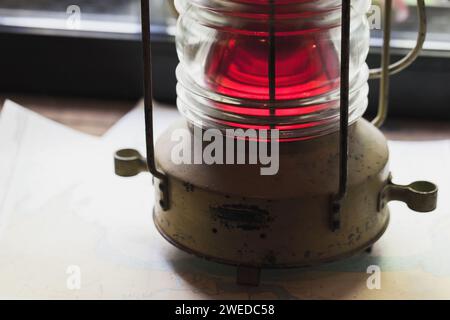 Rotes Marinesignal, Nahaufnahme Stockfoto