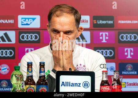 München, Deutschland. Januar 2024. Thomas Tuchel (FC Bayern München, Cheftrainer) GER, FC Bayern München vs. 1. FC Union Berlin, Fussball, Bundesliga, 13. Spieltag, Spielzeit 2023/2024, 24.01.2024 Foto: Eibner-Pressefoto/Johannes Ritter Credit: dpa/Alamy Live News Stockfoto