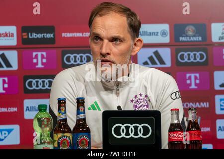 München, Deutschland. Januar 2024. Thomas Tuchel (FC Bayern München, Cheftrainer) GER, FC Bayern München vs. 1. FC Union Berlin, Fussball, Bundesliga, 13. Spieltag, Spielzeit 2023/2024, 24.01.2024 Foto: Eibner-Pressefoto/Johannes Ritter Credit: dpa/Alamy Live News Stockfoto