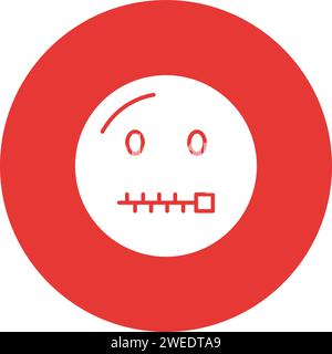 Vektorbild des Zipper-Mund-Gesichts. Stock Vektor