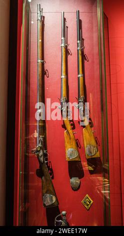 Arnaud BEINAT/Maxppp 2024/01/17, Paris, Frankreich. Musée de la Légion d'honneur et des ordres de chevalerie. Fusil d'honneur donnés aux meilleurs soldats de Napoléon. DEUTSCH: Museum der Ehrenlegion und Ritterorden. Ehrengewehre, die den besten Soldaten Napoleons geschenkt wurden. Quelle: MAXPPP/Alamy Live News Stockfoto