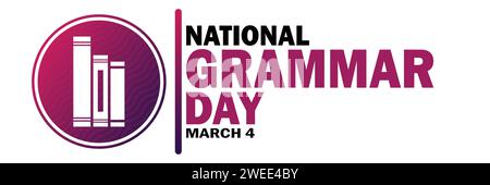 Nationale Grammatik Tag Vektor Illustration. März. Geeignet für Grußkarten, Poster und Banner. Stock Vektor