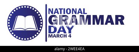 Nationale Grammatik Tag Vektor Illustration. März. Urlaubskonzept. Vorlage für Hintergrund, Banner, Karte, Poster mit Textbeschriftung. Stock Vektor