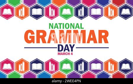 Nationaler Grammatiktag Vektor Vorlage Design Illustration. März. Geeignet für Grußkarten, Poster und Banner Stock Vektor