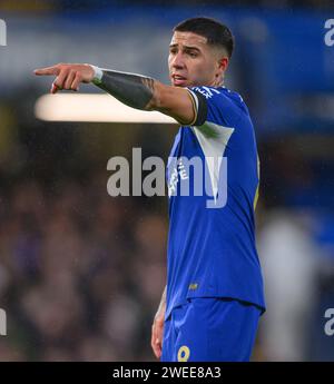 23. Januar 2024: Chelsea gegen Middlesbrough – Halbfinale des EFL Cup – Stamford Bridge. Chelsea's Enzo Fernandez in Aktion. Bild : Mark Pain / Alamy Live News Stockfoto