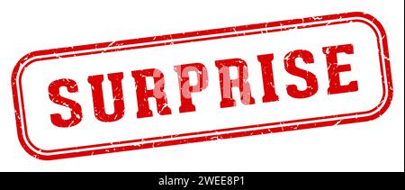 Überraschungsstempel. Überraschung rechteckiger Stempel isoliert auf weißem Hintergrund Stock Vektor