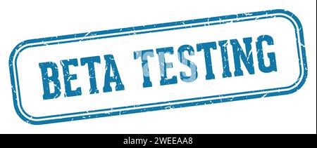 Beta-Teststempel. Beta-Test rechteckiger Stempel isoliert auf weißem Hintergrund Stock Vektor