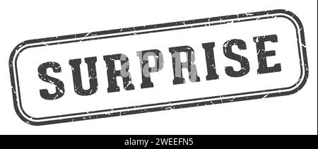 Überraschungsstempel. Überraschung rechteckiger Stempel isoliert auf weißem Hintergrund Stock Vektor
