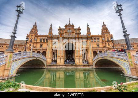 Plaza de Espana en Sevilla (Spanien) Stockfoto