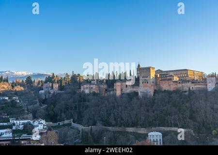 Blick auf die Alhambra in Granada (Spanien) Stockfoto