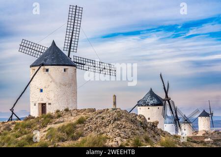 Windmühlen von Consuegra (Spanien) Stockfoto