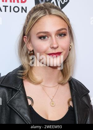 Hollywood, Usa. Januar 2024. HOLLYWOOD, LOS ANGELES, KALIFORNIEN, USA - 24. JANUAR: Alyvia Alyn Lind kommt zur Los Angeles Premiere von VMI-Veröffentlichung 'Junction' am 24. Januar 2024 im Harmony Gold Theater in Hollywood, Los Angeles, Kalifornien, USA. (Foto: Xavier Collin/Image Press Agency) Credit: Image Press Agency/Alamy Live News Stockfoto