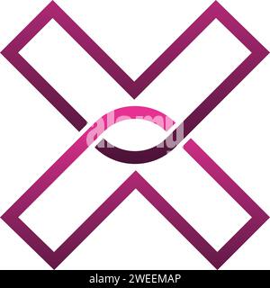 X-Letter-Logo. Lila Farbe. - Vektor Stock Vektor