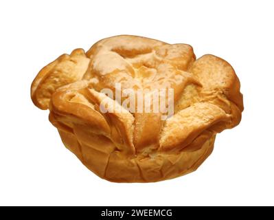 Eine Anordnung von Backwaren mit mehreren Brotlaiben, die in einem Stapel übereinander gelegt werden Stockfoto