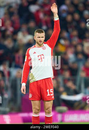 Eric Dier, FCB 15 im Aufholspiel FC BAYERN MÜNCHEN - 1.FC UNION BERLIN 1-0 am 24. Januar 2024 in München. Saison 2023/2024, 1.Bundesliga, FCB, München, Spieltag 13, 13.Spieltag © Peter Schatz / Alamy Live News - DFL-VORSCHRIFTEN VERBIETEN DIE VERWENDUNG VON FOTOGRAFIEN als BILDSEQUENZEN und/oder QUASI-VIDEO - Stockfoto