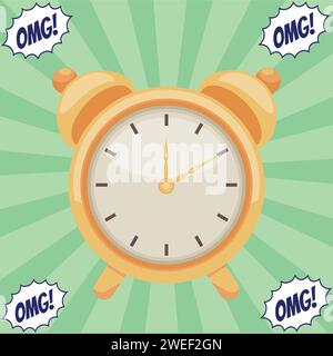 Vektorbild im Pop-Art-Stil der Uhr Stock Vektor