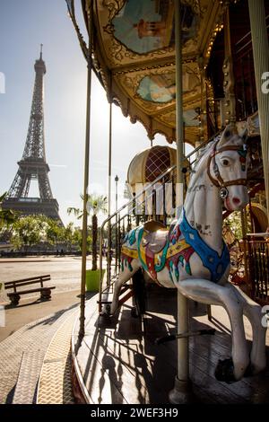 Frankreich, Paris am 2016-10-03. Alltag und Tourismus in Paris auf dem Trocadero in der Nähe des Eiffelturms. Foto von Martin Bertrand. Frankreich, Paris le 2 Stockfoto