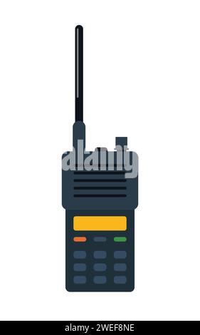 Polizeifunk. Modernes tragbares Funkgerät. Vektorabbildung Stock Vektor