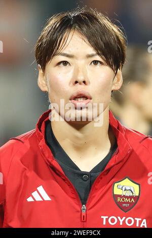 Saki Kumagai (Roma), 24. JANUAR 2024 - Fußball / Fußball : Gruppenphase der UEFA Women's Champions League am 5. Spieltag der Gruppe C zwischen AS Roma 2-2 FC Bayern München im Stadio Tre Fontane in Roma, Italien. (Foto: Mutsu Kawamori/AFLO) Stockfoto