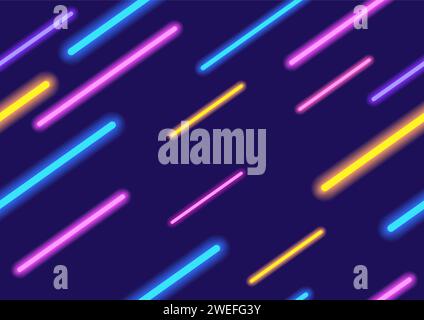 Bunte Neonlichter abstrakter Hintergrund, nahtloses Muster im Vektor-EPS10-Format Stock Vektor