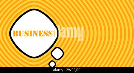 Sprechblase mit Geschäftstext. Boom Retro-Comic-STYLE. Pop-Art-Stil. Vektorsymbol für Unternehmen und Werbung Stock Vektor
