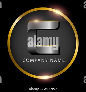 Luxuriöser Buchstabe C in goldenem Kreis für Premium-Markenidentität oder -Label. Vektordarstellung Stock Vektor