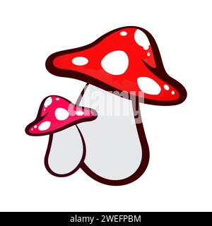 Cartoon Pilz Symbol Vektor Illustration Stock Vektor