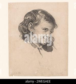 Kopf eines Kindes, nach rechts gedreht, Pierre Charles Ingouf, nach Jean-Baptiste Greuze, ca. 1766 Druckpapier ätzend / gravierendes Kind Stockfoto
