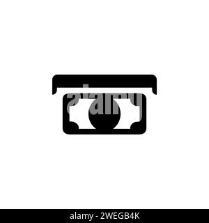 ATM Cash Flat Vektor-Symbol. Einfaches, ausgefülltes Symbol auf weißem Hintergrund Stock Vektor